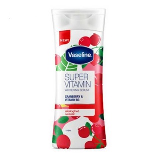 Vaseline วาสลีน ซุปเปอร์วิตามิน ไวท์เทนนิ่งเซรั่ม แครนเบอร์รี่แอนด์วิตามินบี 3 ขนาด 110 มล. (8851932420044)