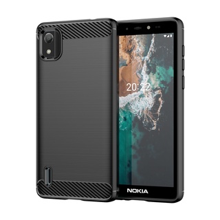 เคสโทรศัพท์ซิลิโคน tpu แบบนิ่ม คาร์บอนไฟเบอร์ กันกระแทก สําหรับ NOKIA C2 2nd Edition