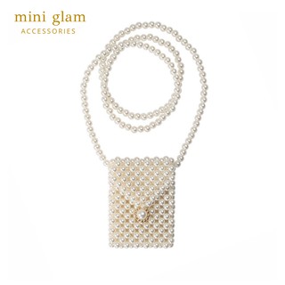 Miniglam Glam White Pearl Crossbody Bag - S กระเป๋าสะพายไข่มุกขนาดเล็ก