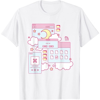 เสื้อยืด พิมพ์ลาย Vaporwave Aesthetic 90s Grunge Kawaii EGirl Browser สําหรับผู้หญิง