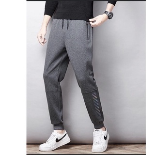 กางเกงขายาว The Jogger Pants เนื้อผ้าCotton100% แถบสุดเก๋ ไม่ต้องรีด ยิ่งใส่ ผ้ายิ่งนิ่ม ใส่วิ่ง ออกกำลังกายได้หมด(No.8)