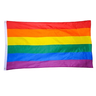 ธงแบนเนอร์โพลีเอสเตอร์ LGBT Pride สีรุ้ง ขนาดใหญ่ สําหรับกลางแจ้ง (60X90 ซม.)