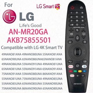 Mr20ga LG AKB75855501 รีโมตคอนโทรลอินฟราเรด แบบเปลี่ยน (ไม่มีเสียง ตัวเลือกตัวชี้ และฟังก์ชั่นวิเศษ) สําหรับ LG Smart TV 49NANO81ANA 49NANO80UNA 55NANO81ANA 65NANO90UNA