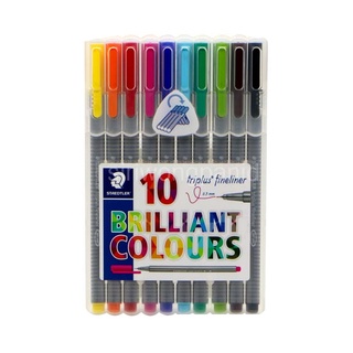 ชุดปากกาสี หัวเข็ม triplus fineliner 10 สี 0.3 มม. STAEDTLER