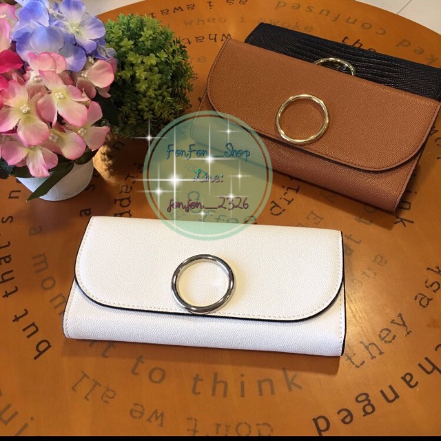 CHARLES & KEITH กระเป๋าเงินแบบยาว หนัง PU ลายสวยสุดฮิต แท้