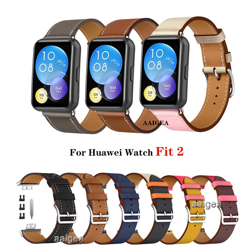 สายนาฬิกาข้อมือหนัง พร้อมตัวเชื่อมต่อ สําหรับ Huawei Fit2 Fit 2 ราคา ถูกที่สุด ดีลบีเคเค