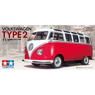 TAMIYA 47420  ชุดประกอบ M-06 พร้อมบอดี้ Volkswagen Type 2 (T1) Red &amp; White Painted Body ทำสีแล้ว