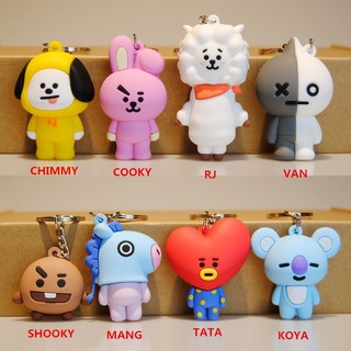 พวงกุญแจการ์ตูนอุปกรณ์ตะขอไวนิล Bt 21 Tata Chimmy Cooky Mang Rj Koya Van