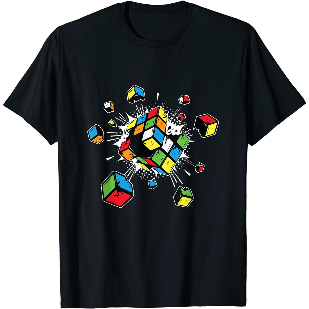 ระเบิด Rubix Rubiks Rucs Cube ปัจจุบันสําหรับเด็กเสื้อยืดฟิตเนสเสื้อยืดแน่น Cla
