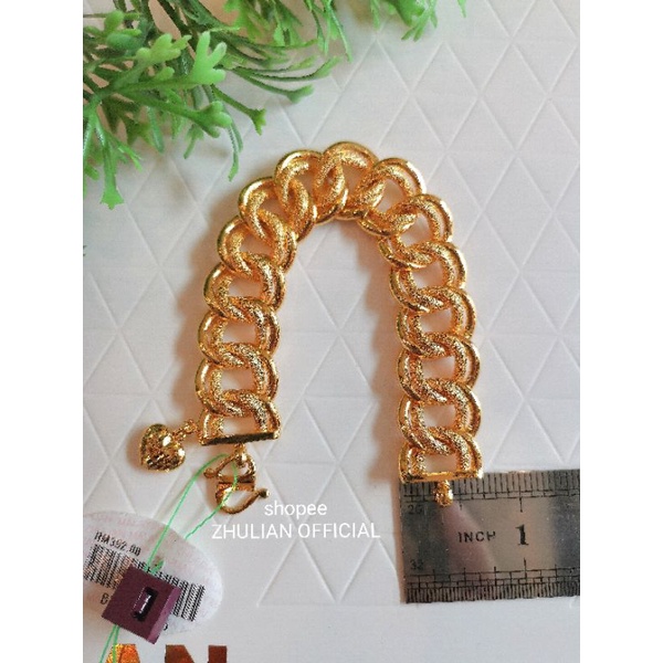 Zhulian (BT506) Rantai Tangan 24K Emas Saduran สร้อยข้อมือ Zhulian ชุบทอง 24K