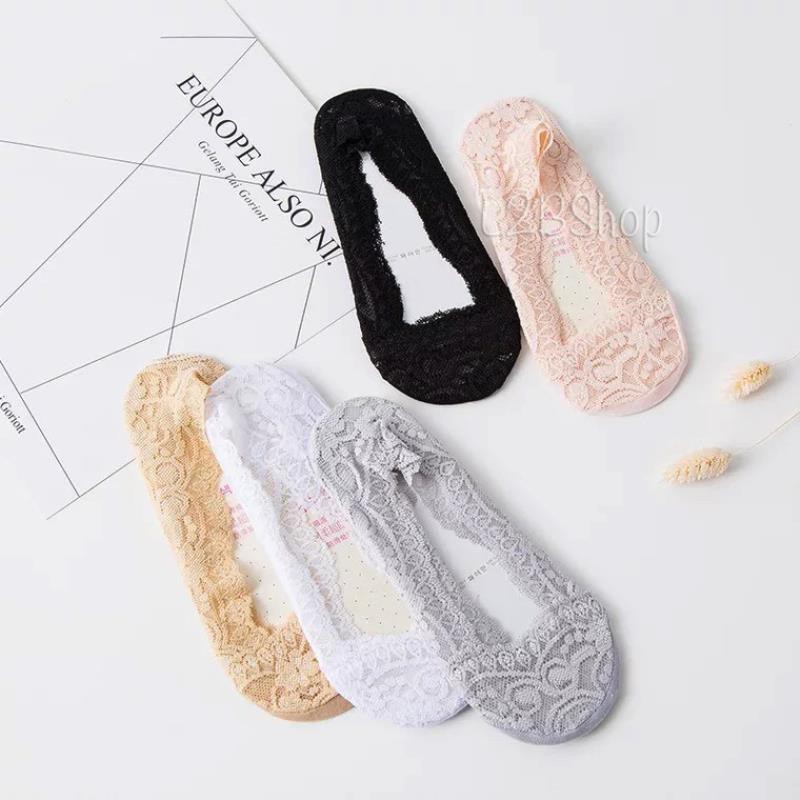 ถุงเท้าลูกไม้กันลื่นสําหรับผู้หญิง จัดส่งสุ่มสี-ความละเอียดสูง247