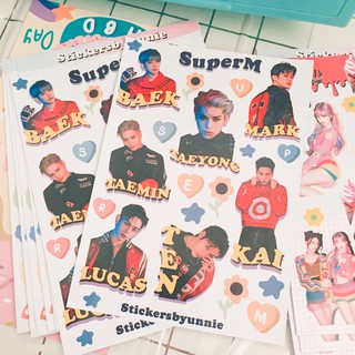 สติ๊กเกอร์ SuperM ขาวมัน(ไม่ไดคัท)