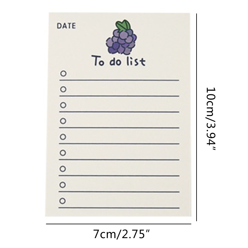 กระดาษโน้ต ลายผลไม้ ฉีกได้ ไม่เหนียวติด