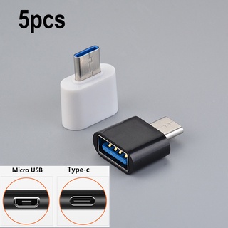 อะแดปเตอร์แปลง USB Type C OTG Micro USB เป็น USB 2.0 สําหรับโทรศัพท์ Android แท็บเล็ต 5 ชิ้น