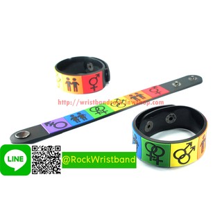 Pride ขายริสแบนด์  PDE306NA Wristband สายรัดข้อมือวงร็อค