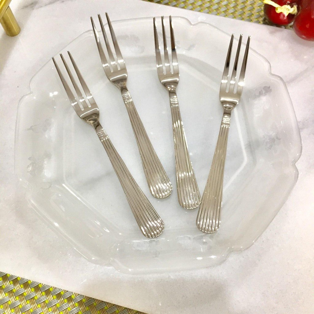 ส้อมจิ้มผลไม้สเตนเลส ส้อมผลไม้ 4ชิ้น/ชุด Twin Fish #51-09