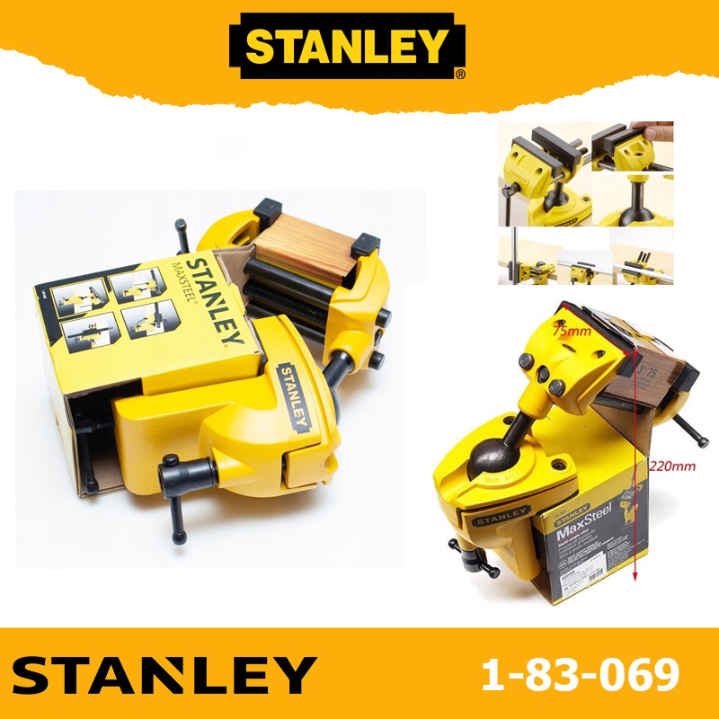 STANLEY 3" Multi-agle machinist vise หมุนได้/vise/Micro Ball 360องศาหมุนรอง Bench CLAMP HOBBY 83-069