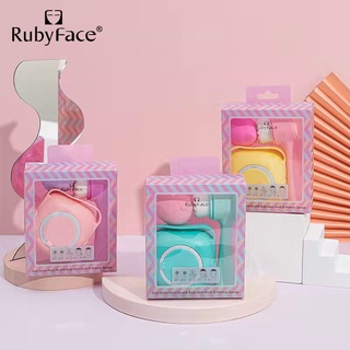 RubyFac S03อุปกรณ์เครื่องสำอาง 3in1 แปรงทำความสะอาด ฟองน้ำแต่งหน้า