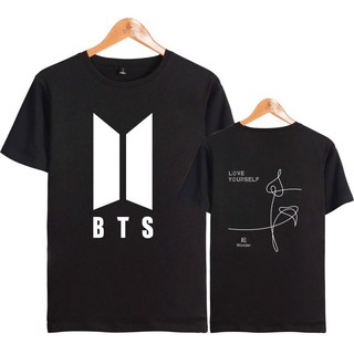 Kpop LOVE YOURSELF เสื้อยืด ผ้าฝ้าย ทรงหลวม ขนาดใหญ่ สไตล์ฮิปฮอป สตรีท สําหรับผู้ชาย และผู้หญิง 3113