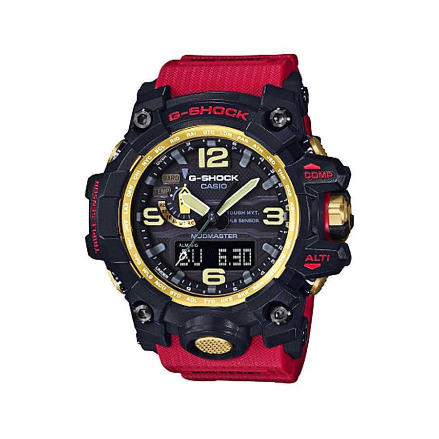 Casio G-Shock นาฬิกาข้อมือผู้ชาย สายเรซิ่น รุ่น GWG-1000GB,GWG-1000GB-4A - สีดำ/แดง