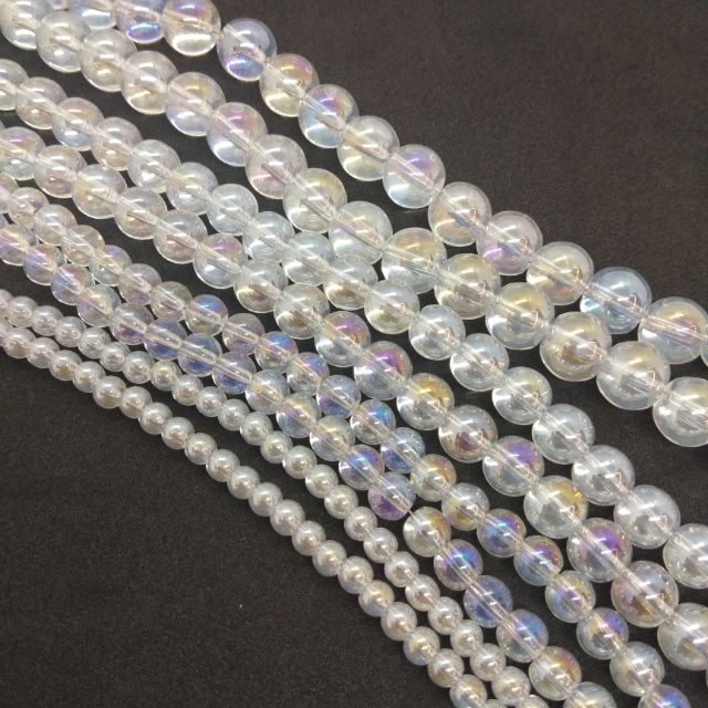 MANIK GOLD SAND WHITE COLOUR ROUND BEADS
