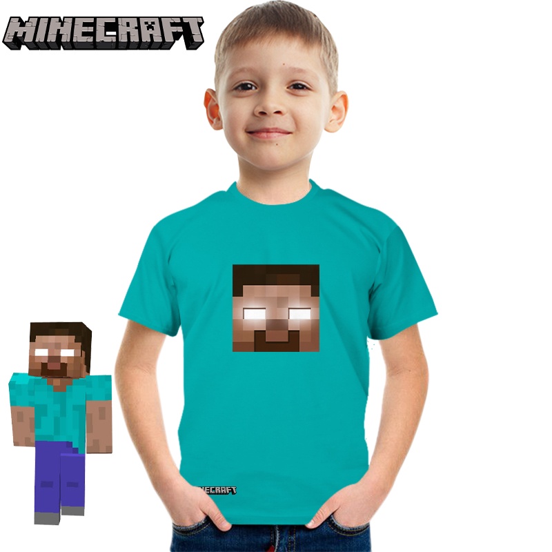 เสื้อยืด พิมพ์ลายตัวอักษร Minecraft Him Herobrine in Minecraft สําหรับเด็กทุกเพศ