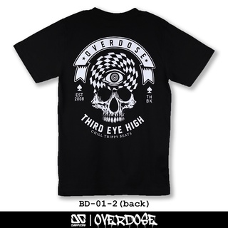 Overdose T-shirt เสื้อยืดคอกลม สีดำ รหัส BD-01-2(โอเวอโดส)