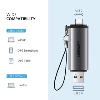 UGREEN รุ่น 50706 Card Reader 2in1 USB C การ์ดรีดเดอร์ 2in1 TYPE C/USB 3.0