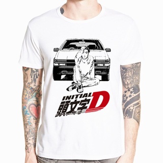 tshirtเสื้อยืดคอกลมฤดูร้อนเสื้อยืดลําลอง แขนสั้น พิมพ์ลายการ์ตูนอนิเมะ Initial D Homme Ae86 แนวสตรีท เหมาะกับฤดูร้อน สไต