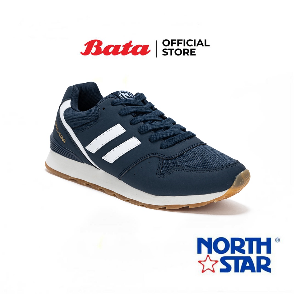 Bata บาจา ยี่ห้อ North Star รองเท้าผ้าใบสนีคเกอร์แฟชั่น แบบผูกเชือก สวมใส่ง่าย ดีไซน์เท่ห์  สำหรับผู้ชาย รุ่น Kaholo สีน้ำเงิน 8219035