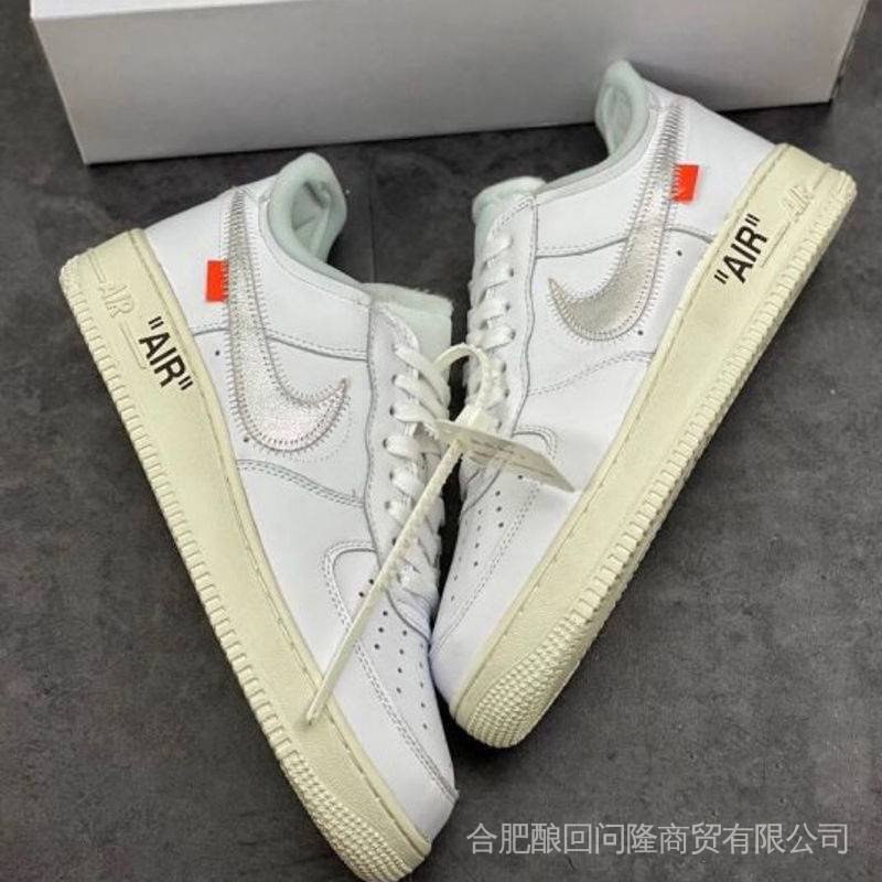 OFF-WHITE OFF-WHITE OFF-WHITE x nike air force 1 complex รองเท้าผ้าใบสำหรับผู้ชายและผู้หญิง ao4297-100