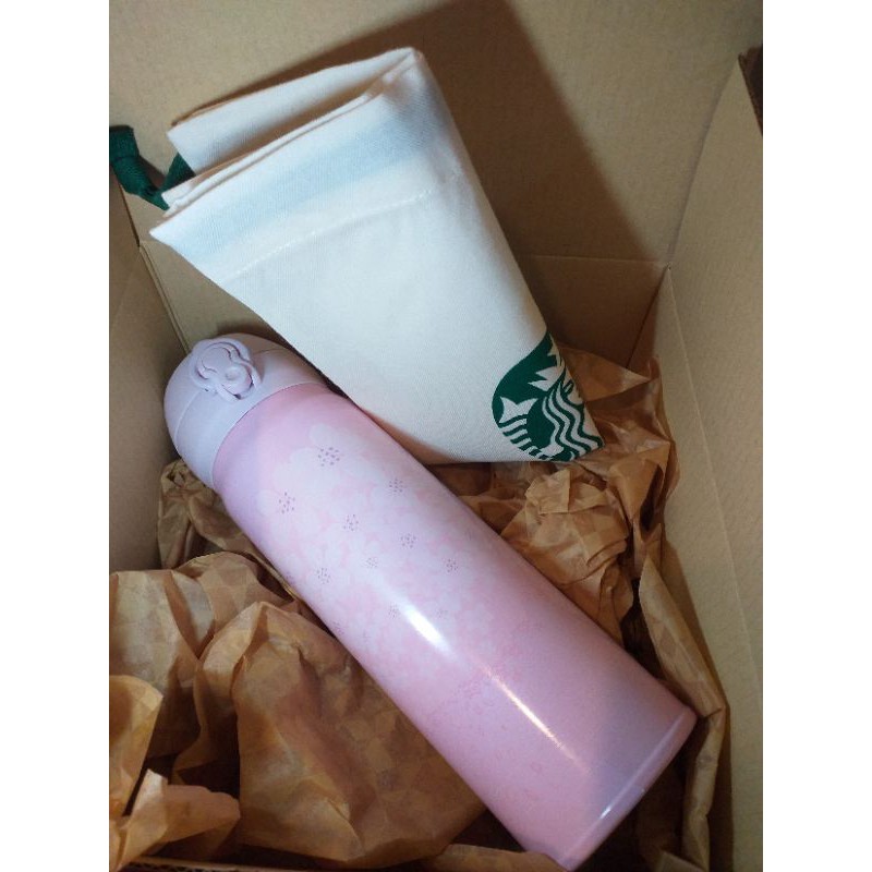 🌸ส่งฟรีไม่ใช้โค้ด🌸Starbucks Thermos Pink Sakura 16.9OZ แท้ 💯% ราคาเต็ม 1,850 บาท🌸
