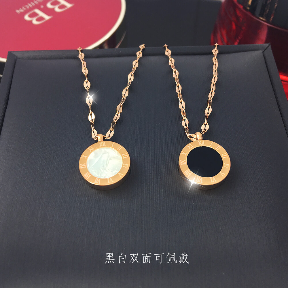 สร้อยคอโซ่เหล็กไทเทเนียม จี้เกล็ดหิมะ ประดับคริสตัล คุณภาพสูง สําหรับผู้หญิง