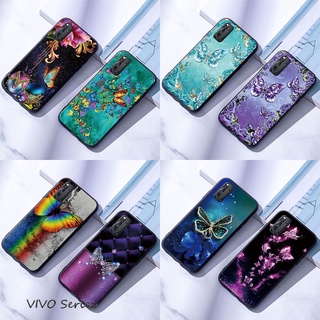 Vivo V15 V17 Pro V19 เคสมือถือแบบซิลิโคน สำหรับ ผีเสื้อบทกวี