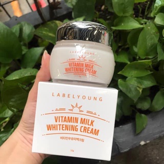 ครีมหน้าสด LABEL YOUNG Vitamin milk whitening cream 55ml.