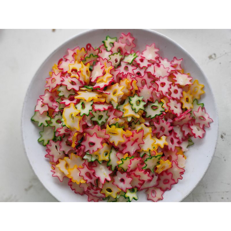 ข้าวเกรียบ(ดิบ)  หลายดอกไม้ น้ำหนัก 500 กรัม