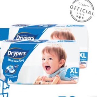 Drypers ผ้าอ้อมเด็ก  72 ชิ้น 370 บาท ไซส์ S M L XL