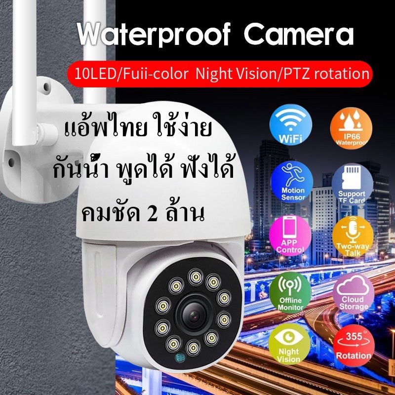 Ip camera 360eyes รุ่นEC101 หมุนตามคนได้กันน้ำชัด2ล้าน พูดได้ มีระบบไฟและอินฟาเรด appไทย