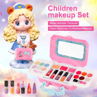 【จัดส่งที่รวดเร็ว】Mini Box Make Up For Kids Girlเครื่องสำอางเด็ก ชุดแต่งหน้าของเล่นเด็กผู้หญิง ชุดแต่งหน้าเด็กลาย