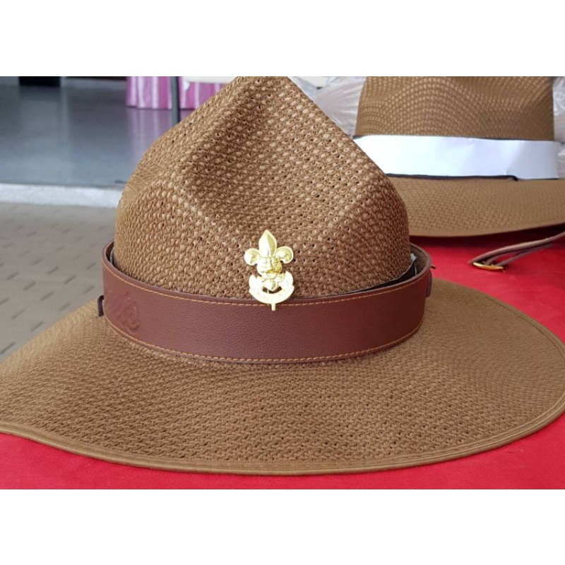 (ราคาถูกที่สุด ดีที่สุด)สายคาดหมวกหนังแท้ ‼scout สายคาดหมวกปีกลูกเสือ สายคาดหมวกปีกผู้กำกับลูกเสือ