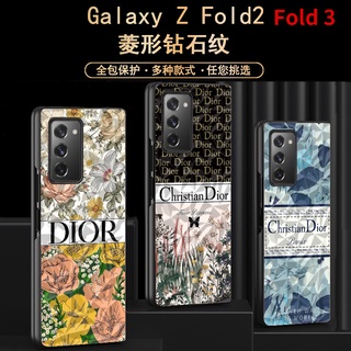 เคสสําหรับ Samsung Galaxy Z Fold 3 Fold 2 5G เคสหนัง PU แบบแข็งพับได้กันกระแทก