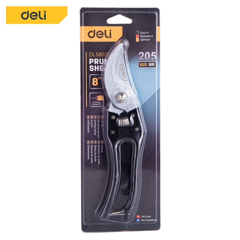 Deli กรรไกรตัดกิ่งไม้  กรรไกรตัดกิ่งไม้รุ่น อุปกรณ์ทำสวน ใช้งานงานได้กับกิ่งต้นไม้ขนาดเล็ก Pruning Shears - รูปที่ 4