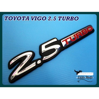 TOYOTA VIGO 2.5 TURBO LOGO BADGE EMBLEM "SILVER CHROME" STICKER (20x3.5 cm) // โลโก้ 2.5 TURBO สีโครม พร้อมกาวติด