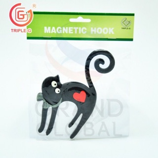 Triple-G magnetic hook ตะขอแขวน ที่แขวน ชนิด แผ่นแม่เหล็ก รูปแมว แขนขาหาง พับงอ แขวนของ มีแม่เหล็ก ติดตู้เย็น ตู้เหล็ก