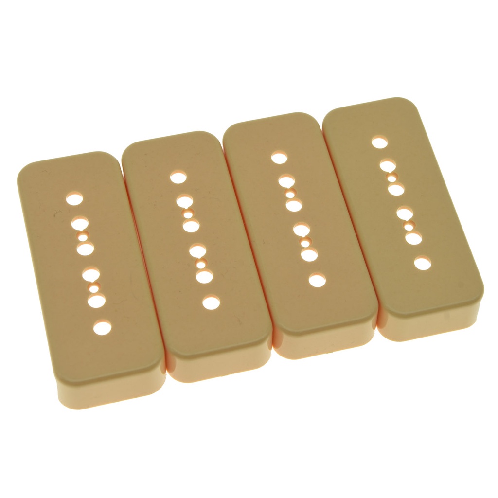 PF- แพ็ค 4 งาช้าง/พลาสติกสีดํา P90 Soapbar Pickup Covers Soap bar กีตาร์ Pickup Cover Pole Spacing 1
