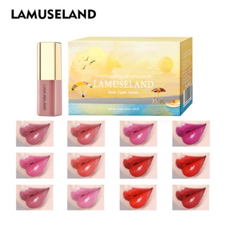 LAMUSELAND ลิปกลอส เนื้อกํามะหยี่ ขนาดตัวอย่าง 12 สี LA0005/6/7