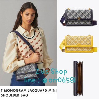 พรีฯ​TORY BURCH T MONOGRAM JACQUARD MINI SHOULDER BAG/navy