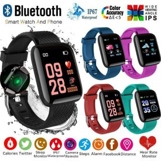 (พร้อมส่งจากไทย)Smart watch นาฬิกาสุขภาพ นาฬิกาข้อมือ อัจฉริยะ Bluetooth Waterproof Smart Bracelet  วัดชีพจร จอLED