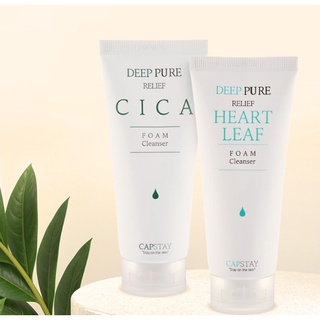 โฟมล้างหน้า Capstay Deep Pure Relief Cica &amp; Heartleaf Foam Cleanser 150ml.