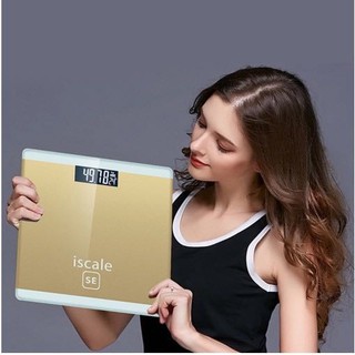 (รุ่นสีล้วน) Electronic weight scale SE (260mm*260mm) เครื่องชั่งน้ำหนักดิจิตอล 0.1-180KG แสดงอุณหภูมิ